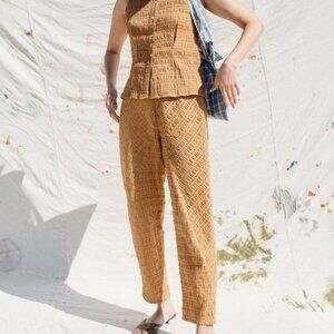 Nikki Chasin Crinkle Angle Pant High Rise Easy Elastic Waist